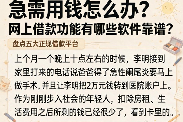 急需用钱怎么办？网上借款功能有哪些软件靠谱？盘点五大正规借款平台