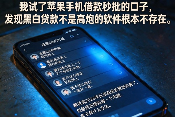 我试了苹果手机借款秒批的口子，发现黑白贷款不是高炮的软件根本不存在