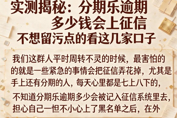实测揭秘：分期乐逾期多少钱会上征信？不想留污点的看这几家口子