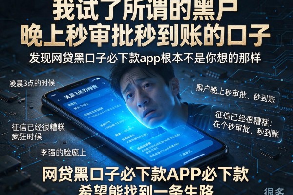 我试了所谓的黑户晚上秒审批秒到账的口子,发现网贷黑口子必下款app根本不是你想的那样