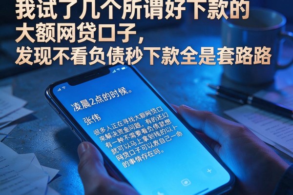 我试了几个所谓好下款的大额网贷口子，发现不看负债秒下款全是套路