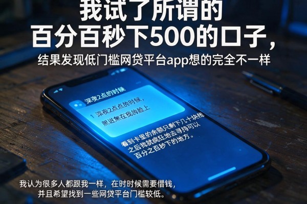 我试了所谓的百分百秒下500的口子，结果发现低门槛网贷平台app的真相和我想的完全不一样