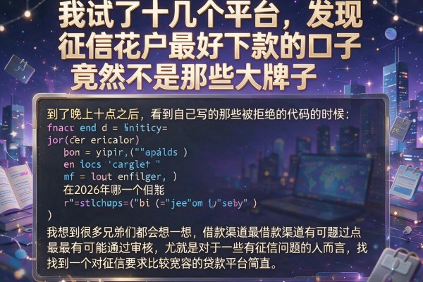 我试了十几个平台，发现征信花户最好下款的口子竟然不是那些大牌子