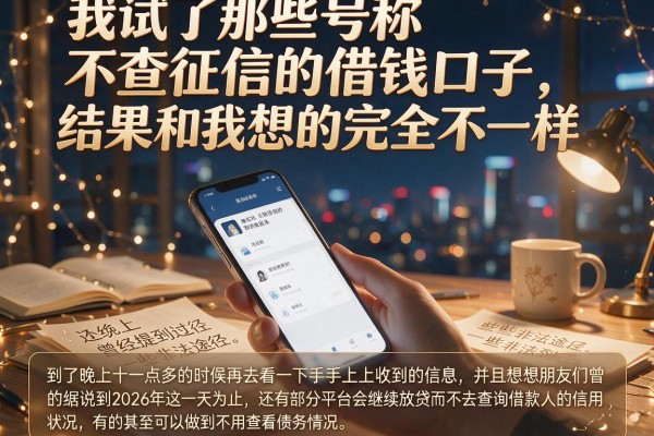 我试了那些号称不查征信的借钱口子，结果和我想的完全不一样