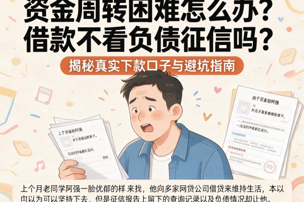 资金周转困难怎么办？借款不看负债征信吗？揭秘真实下款口子与避坑指南