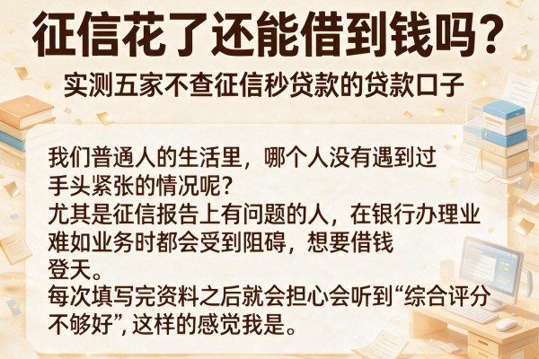 征信花了还能借到钱吗？实测五家不查征信秒贷款的贷款口子