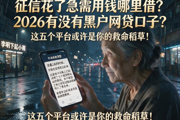 征信花了急需用钱哪里借?2026有没有黑户网贷口子?这五个平台或许是你的救命稻草!