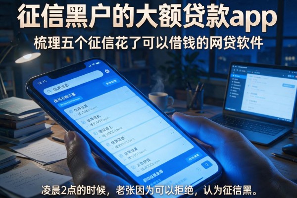 征信黑户的大额贷款app，梳理五个征信花了可以借钱的网贷软件