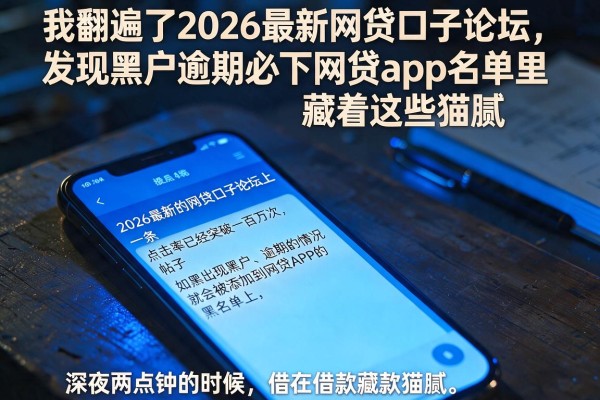 我翻遍了2026最新网贷口子论坛，发现黑户逾期必下网贷app名单里藏着这些猫腻