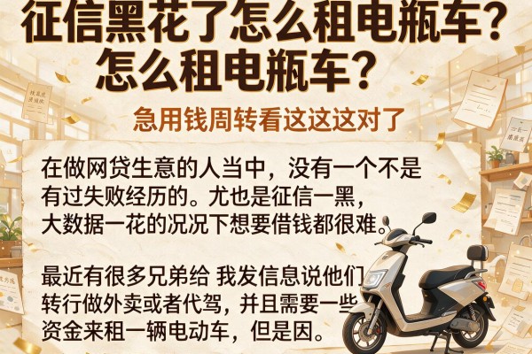 征信黑花了怎么租电瓶车？急用钱周转看这就对了
