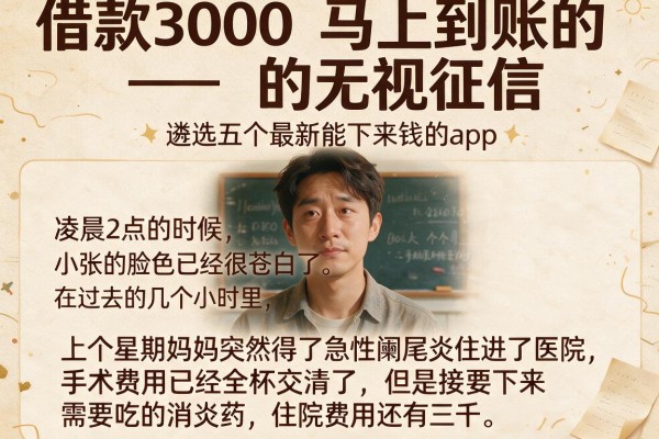 借款3000马上到账的无视征信，遴选五个最新能下来钱的app