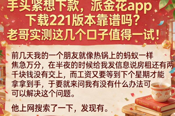 手头紧想下款，派金花app下载221版本靠谱吗？老哥实测这几个口子值得一试！