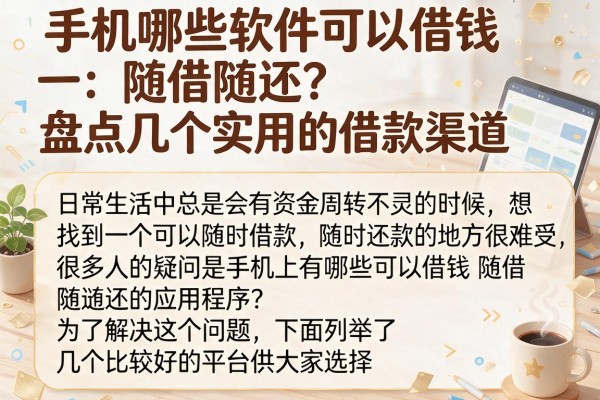 手机哪些软件可以借钱随借随还？盘点几个实用的借款渠道