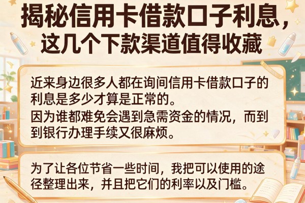 揭秘信用卡借款口子利息，这几个下款渠道值得收藏