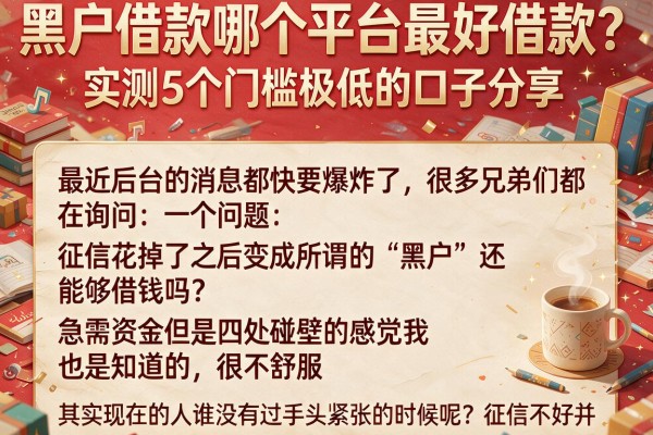 黑户借款哪个平台最好借款？实测5个门槛极低的口子分享