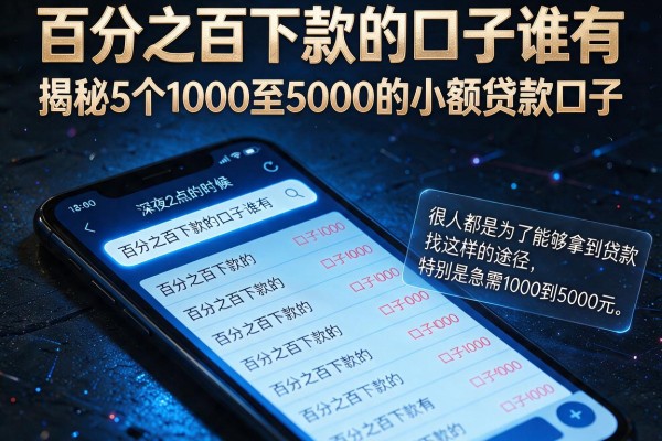 百分之百下款的口子谁有，揭秘5个1000至5000的小额贷款口子