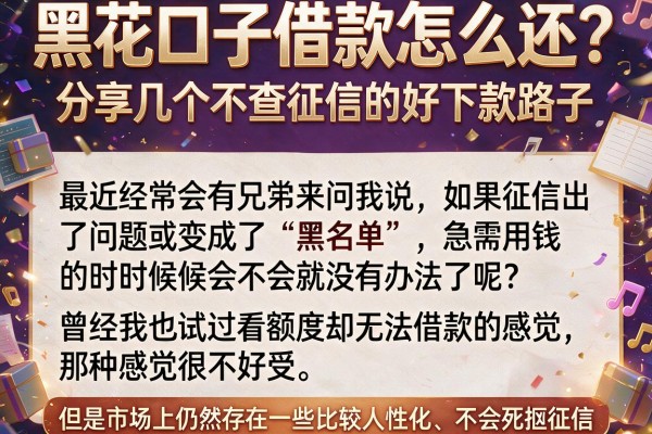 黑花口子借款怎么还？分享几个不查征信的好下款路子