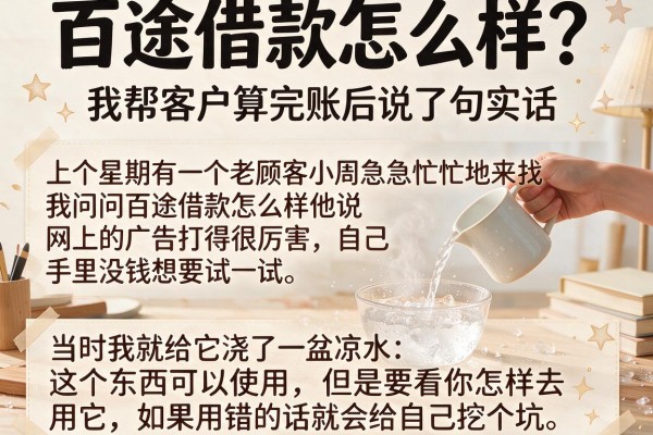 百途借款怎么样？我帮客户算完账后说了句实话
