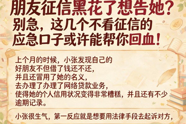 朋友征信黑花了想告她？别急，这几个不看征信的应急口子或许能帮你回血！