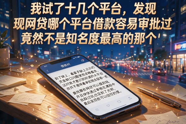 我试了十几个平台，发现网贷哪个平台借款容易审批过竟然不是知名度最高的那个