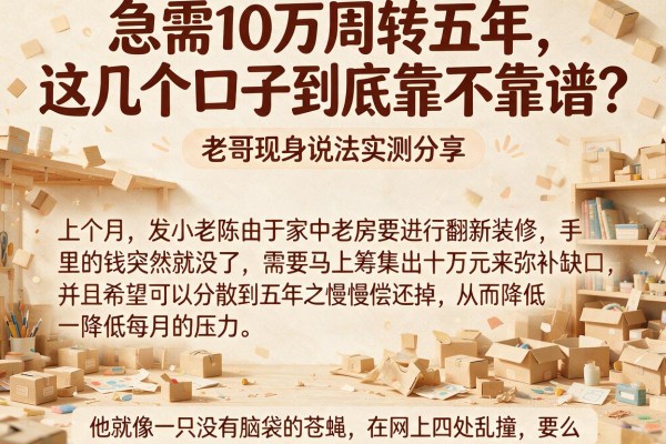 急需10万周转五年，这几个口子到底靠不靠谱？老哥现身说法实测分享