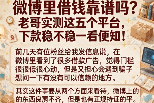 微博里借钱靠谱吗？老哥实测这五个平台，下款稳不稳一看便知！