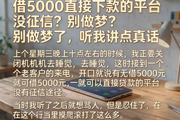 借5000直接下款的平台没征信？别做梦了，听我讲点真话