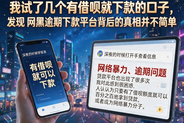 我试了几个有借呗就下款的口子，发现网黑逾期下款平台背后的真相并不简单