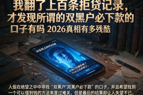 我翻了上百条拒贷记录，才发现所谓的双黑户必下款的口子有吗2026真相有多残酷