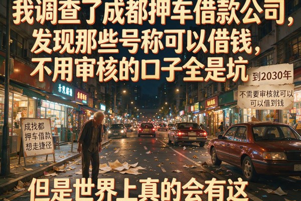 我调查了成都押车借款公司，发现那些号称可以借钱不用审核的口子全是坑