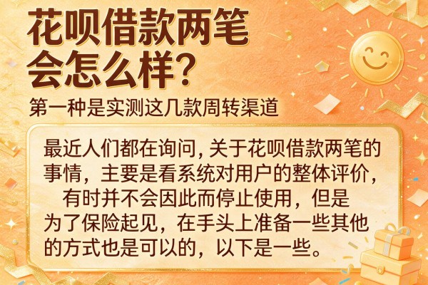 花呗借款两笔会怎么样？实测这几款周转渠道