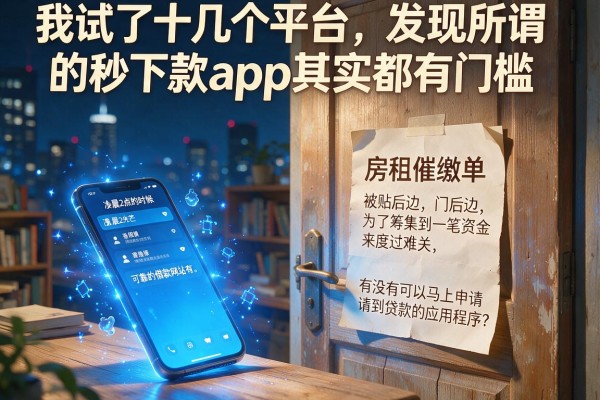 我试了十几个平台，发现所谓的秒下款app其实都有门槛