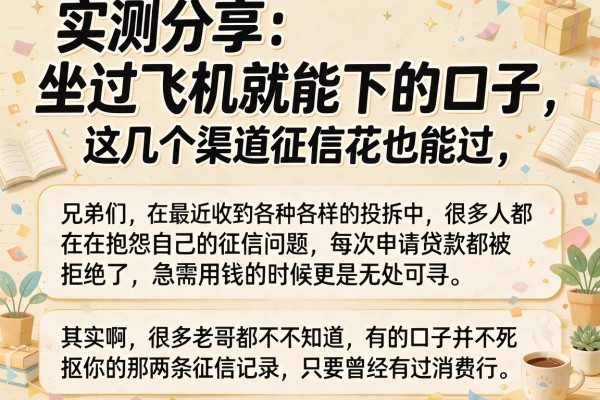 实测分享：坐过飞机就能下的口子，这几个渠道征信花也能过