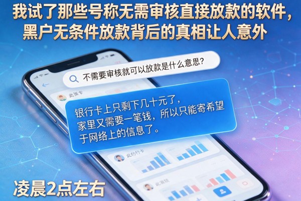 我试了那些号称无需审核直接放款的软件，黑户无条件放款背后的真相让人意外