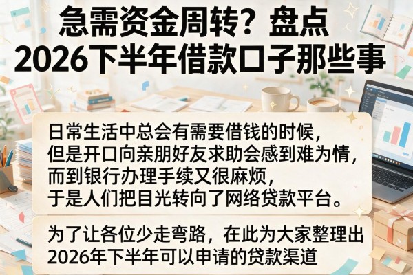 急需资金周转？盘点2026下半年借款口子那些事