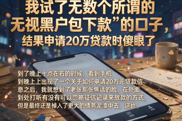 我试了无数个所谓的“无视黑户包下款”的口子，结果申请20万贷款时傻眼了