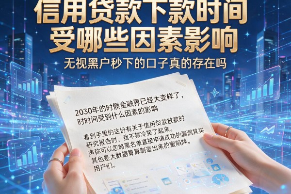 信用贷款下款时间受哪些因素影响，无视黑户秒下的口子真的存在吗