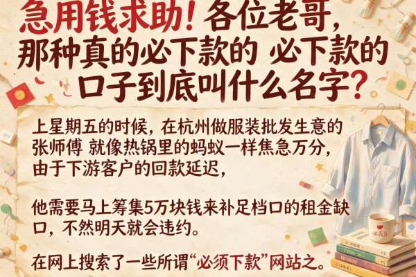 急用钱求助！各位老哥，那种真的必下款的口子到底叫什么名字？