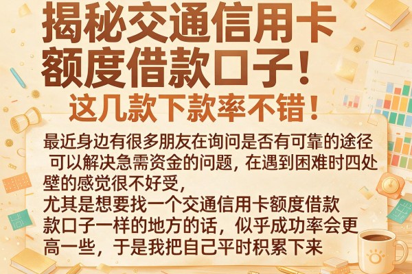揭秘交通信用卡额度借款口子，这几款下款率不错