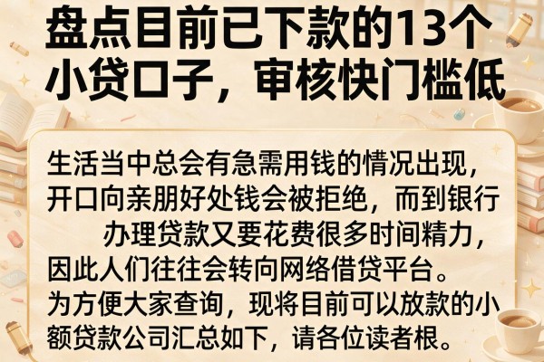 盘点目前已下款的13个小贷口子，审核快门槛低