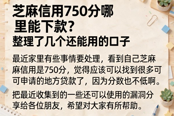 芝麻信用750分哪里能下款？整理了几个还能用的口子