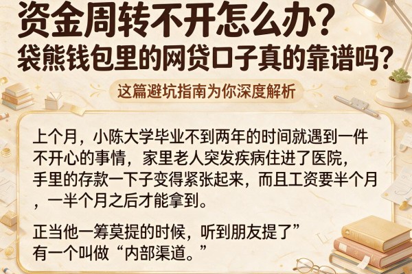 资金周转不开怎么办？袋熊钱包里的网贷口子真的靠谱吗？这篇避坑指南为你深度解析