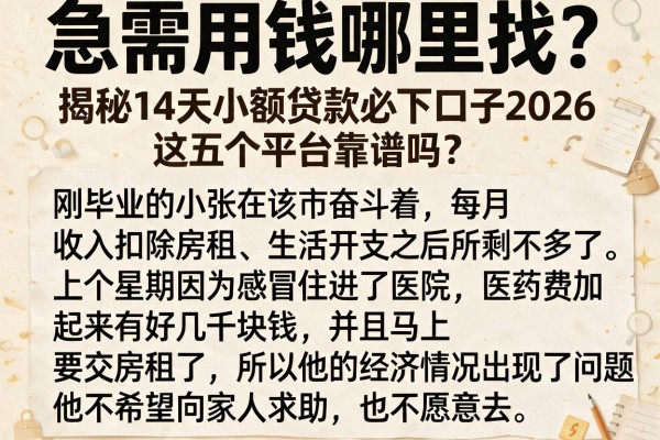 急需用钱哪里找？揭秘14天小额贷款必下口子2026，这五个平台靠谱吗？