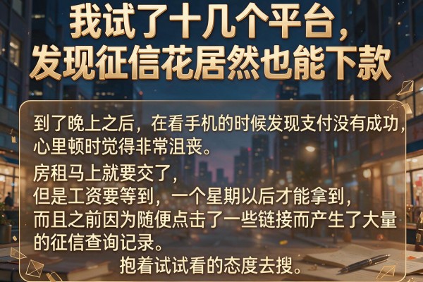 我试了十几个平台，发现征信花居然也能下款