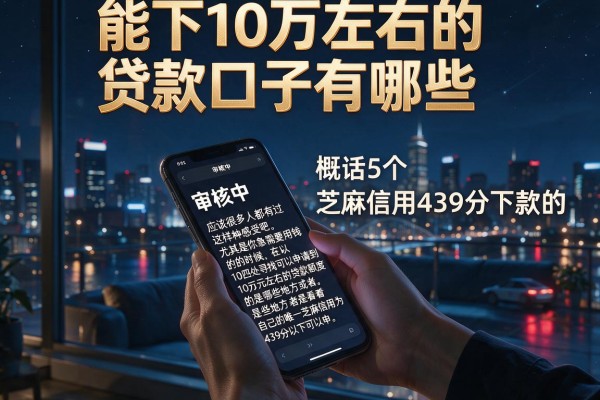 能下10万左右的贷款口子有哪些，概括5个芝麻信用439分下款的app