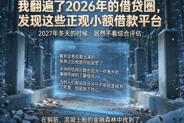 我翻遍了2026年的借贷圈，发现这些正规小额借款平台居然不看综合评估