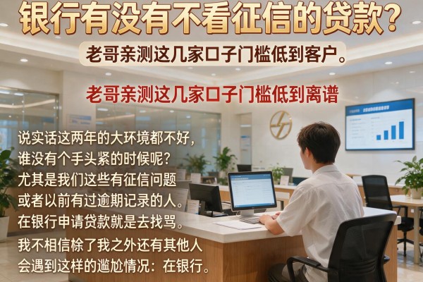 银行有没有不看征信的贷款？老哥亲测这几家口子门槛低到离谱