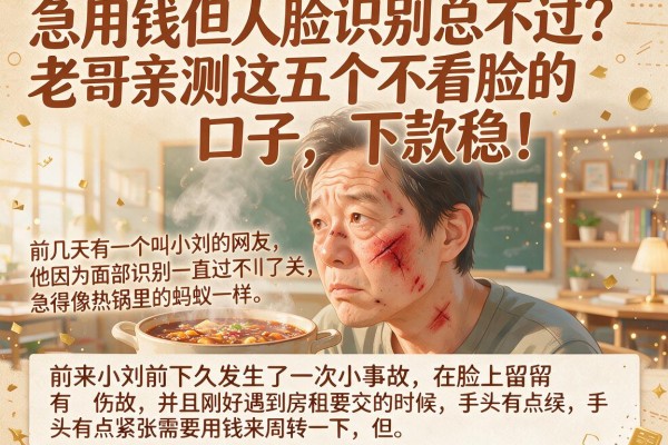 急用钱但人脸识别总不过？老哥亲测这五个不看脸的口子，下款稳！