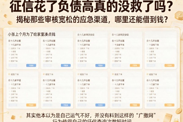 征信花了负债高真的没救了吗？揭秘那些审核宽松的应急渠道，哪里还能借到钱？