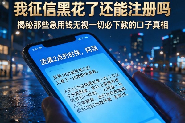 我征信黑花了还能注册吗,揭秘那些急用钱无视一切必下款的口子真相